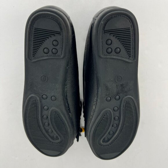 Valley Lane Womens Black Beaded Moccasins Slip On Flats Leather Size 6W Loafers - Picture 8 of 9